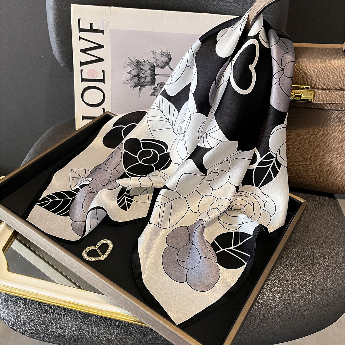 100% Silk Square Scarf – Luxe Mulberry Silk Head Wrap & Shawl for Women - Windia