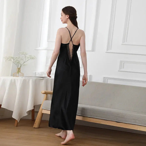 19mm Mulberry Silk Nightgown, Sleeveless V-Neck Sleepwear Pearl Windia