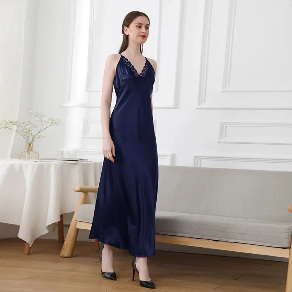 19mm Mulberry Silk Nightgown, Sleeveless V-Neck Sleepwear Pearl Windia