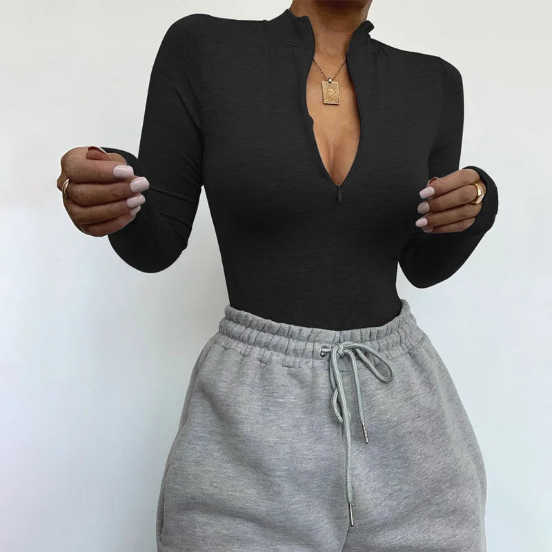 Women's Mock-Neck Zip Bodysuit | Windia