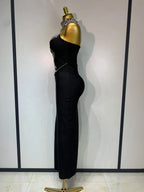 Women's Black Strapless Beaded Bandage Party Dress | Windia