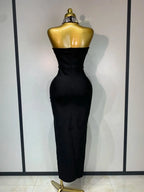 Women's Black Strapless Beaded Bandage Party Dress | Windia