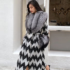 Fox Fur Collar &amp; Cuffs Women's Cashmere Wool Overcoat – Handmade Houndstooth Luxury | Windia