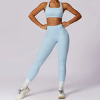 Women's 2-Piece Yoga Set – High Waist Sports Bra & Shorts or Leggings | Quick-Dry Gym Fitness Set