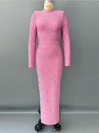 Hot Drilling Maxi Dress | Long Sleeve Party Dress for Women