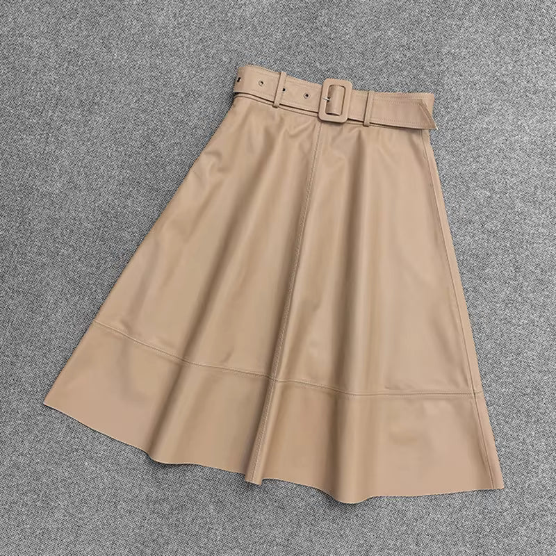 High Waist Real Leather Skirt | Windia