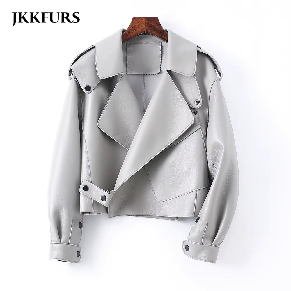 Sheepskin Leather Bomber Jacket - Windia