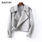 Sheepskin Leather Bomber Jacket - Windia
