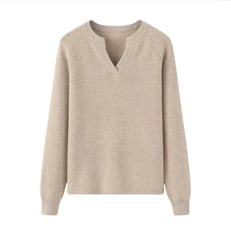 Luxury Slim Fit Long Sleeve Knitted Pullover – 100% Pure Cashmere Sweater for Women - Windia