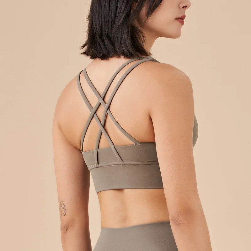 Women's Sports Bra – Padded Wireless High Support Yoga Gym Bra