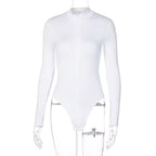 Women's Mock-Neck Zip Stretch Bodysuit