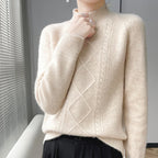 Women's Thick Wool Knit Sweater | Warm Winter Round-Neck Pullover