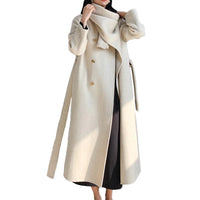 Women's Oversized Belted Scarf-Collar Coat