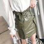 Sheepskin Leather Mini Skirt