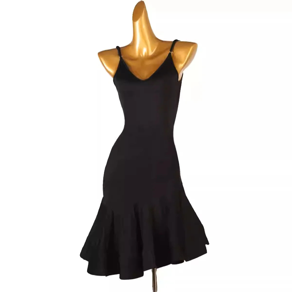 High-End Latin Dance Dress | Professional Ballroom Art Exam Dress | Black Strapless Silk/Cotton