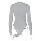Women's Mock-Neck Zip Stretch Bodysuit