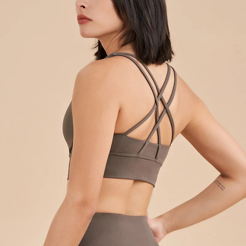 Women's Sports Bra – Padded Wireless High Support Yoga Gym Bra