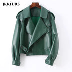 Sheepskin Leather Bomber Jacket - Windia