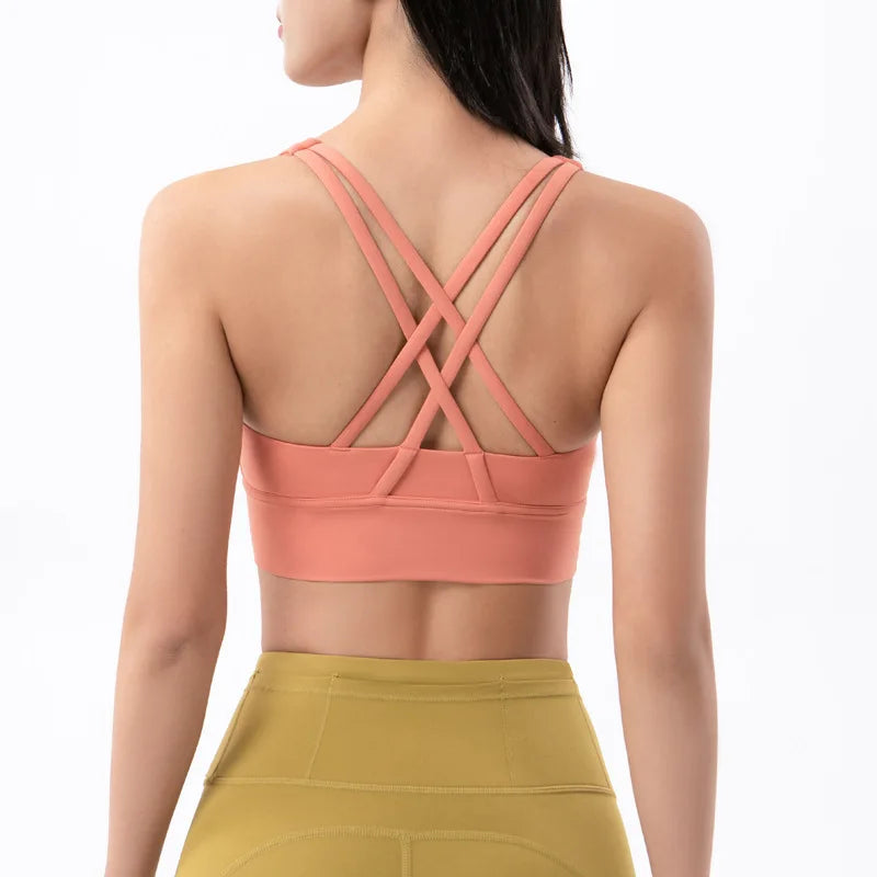 Women's Sports Bra – Padded Wireless High Support Yoga Gym Bra