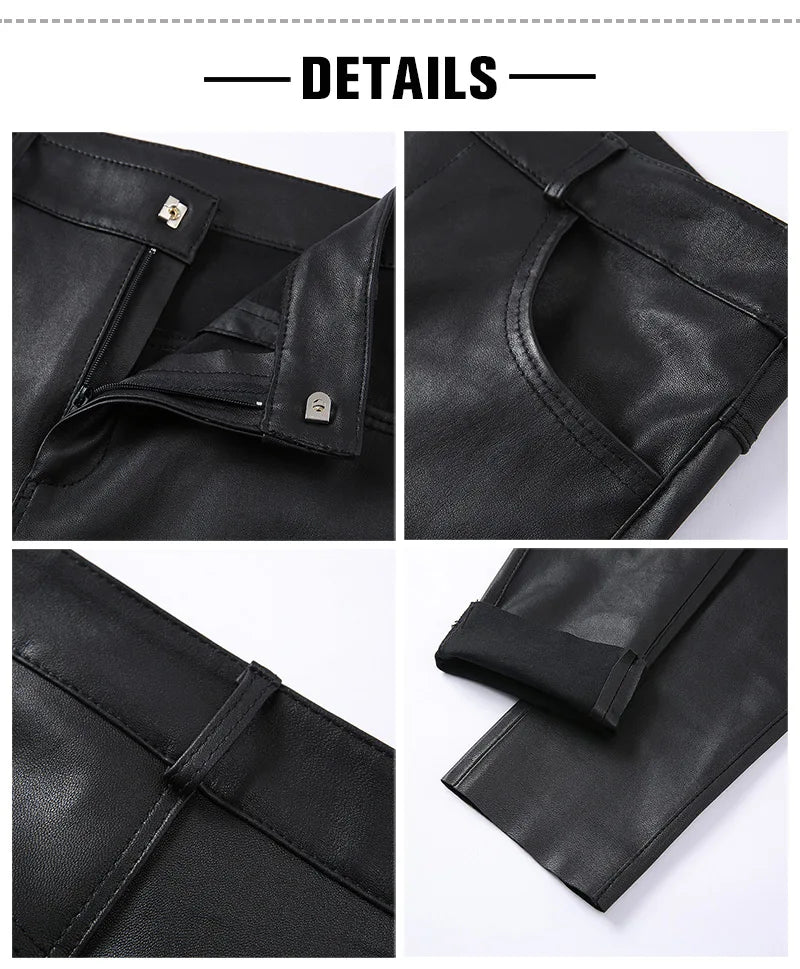 Women's Genuine Sheepskin Leather Motorcycle Pants
