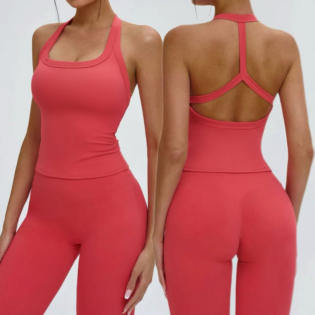 Beautiful Back Compression Vest Sports Bra – Wireless Crisscross Strap Activewear Top