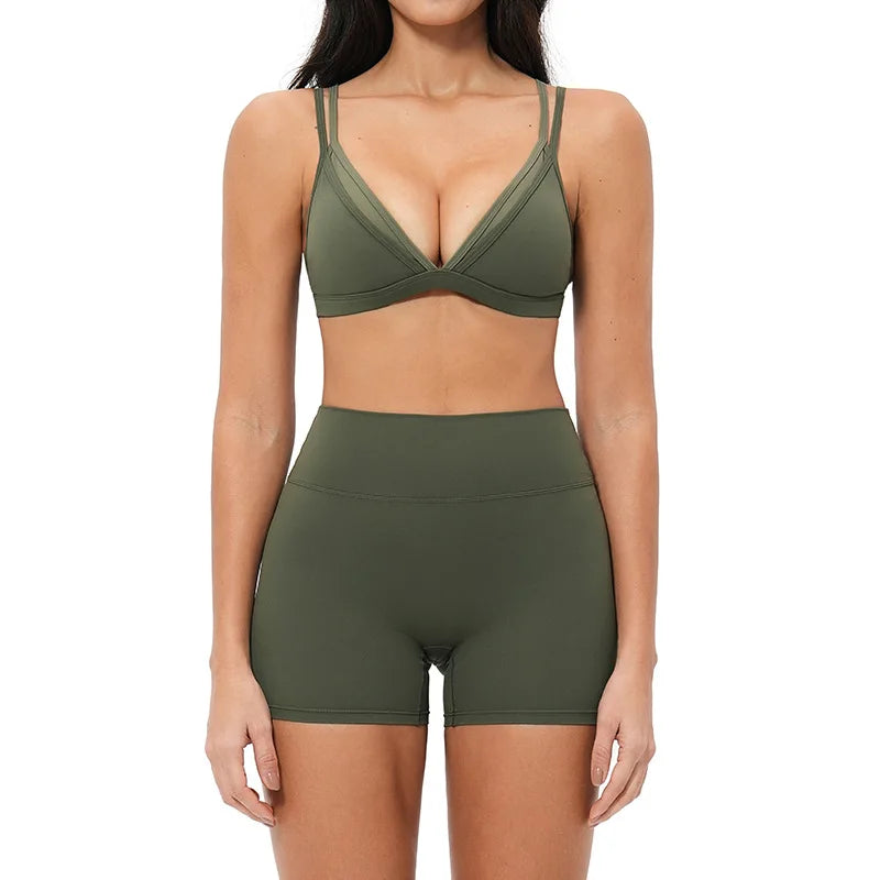Y2K Contrast Colour Women's Yoga Set – High Waist Gym & Fitness Activewear