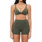 Y2K Contrast Colour Women's Yoga Set – High Waist Gym & Fitness Activewear