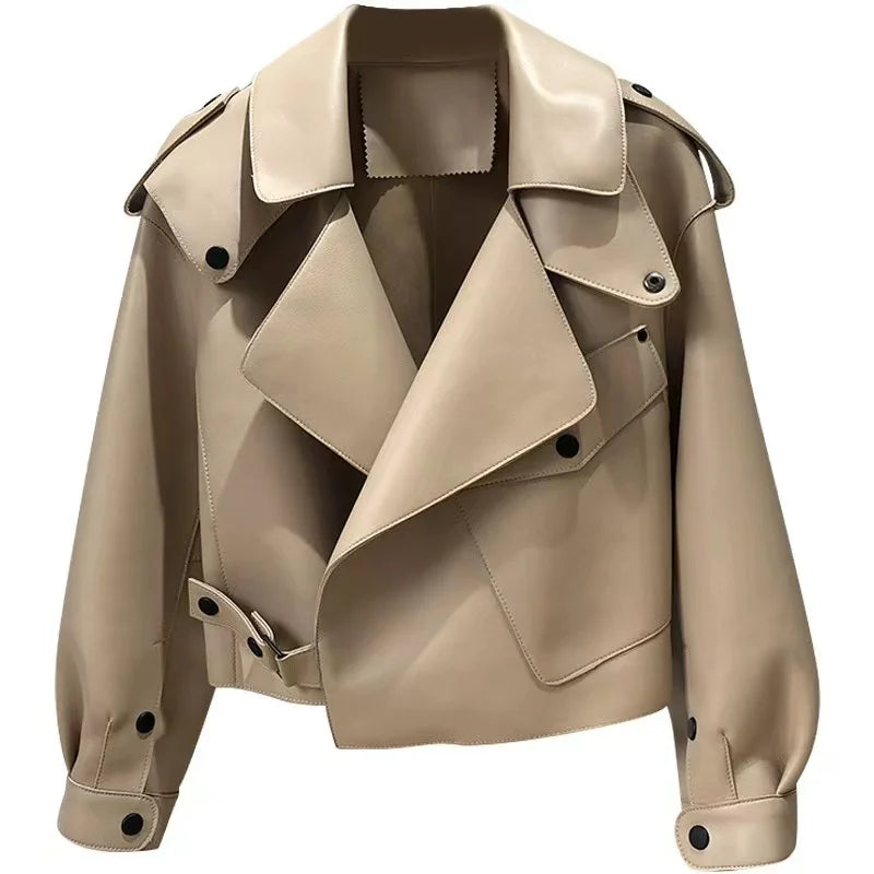 Women's  Leather Bomber Jacket