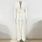 Women's Formal Blazer & Pants Set — Long Sleeve Office Suit