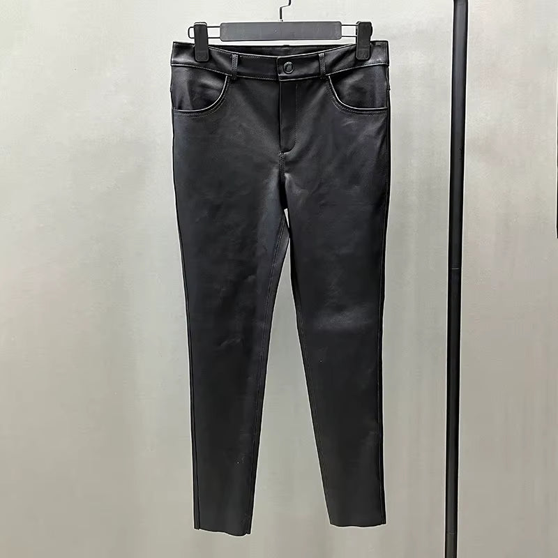 Women's Genuine Sheepskin Leather Motorcycle Pants