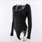 Women's Slim Fit Strapless Jumpsuit – Long Sleeve Skinny Fit Above Knee