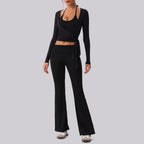 Women's V-Neck Wrap Top & High Waist Yoga Pants Set | 2 & 3-Piece Gym Outfit