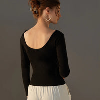 Women's Long-Sleeve Top with Built-In Bra