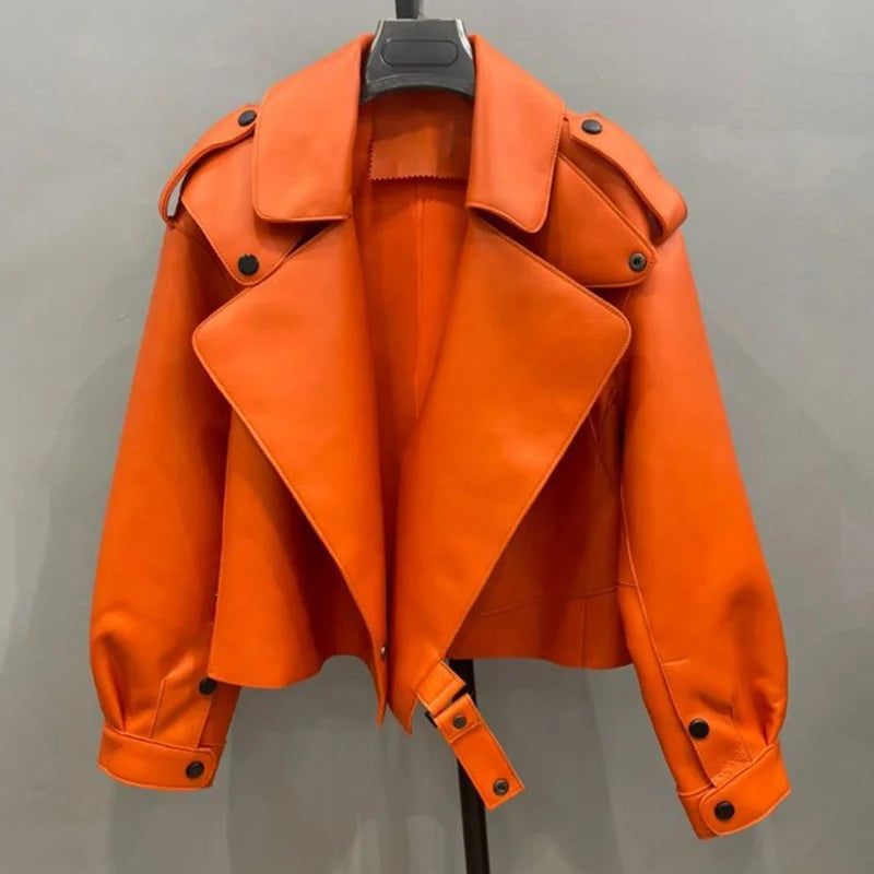 Sheepskin Leather Bomber Jacket