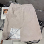 Women's Genuine Suede Leather Pencil Skirt | Windia