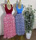 Women's Vintage High Waist Pleated Midi Skirt