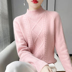 Women's Thick Wool Knit Sweater | Warm Winter Round-Neck Pullover
