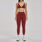 Y2K Contrast Colour Women's Yoga Set – High Waist Gym & Fitness Activewear