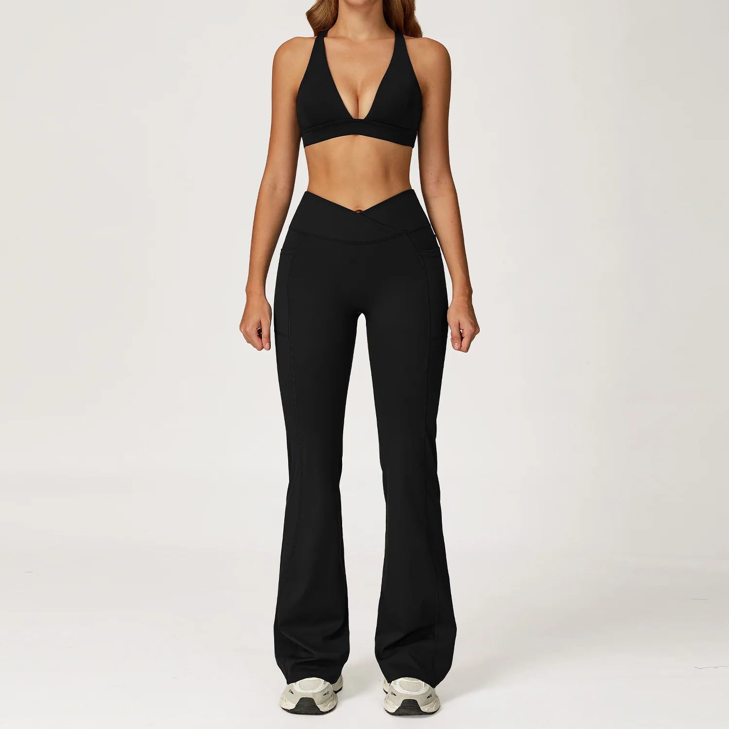 Women's Sports Bra & High Waist Gym Set | Shorts, Leggings or Flare