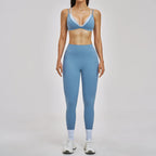 Y2K Contrast Colour Women's Yoga Set – High Waist Gym & Fitness Activewear
