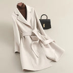 Women's Cashmere Wool Coat | Elegant Long Double-Sided Spring Coat
