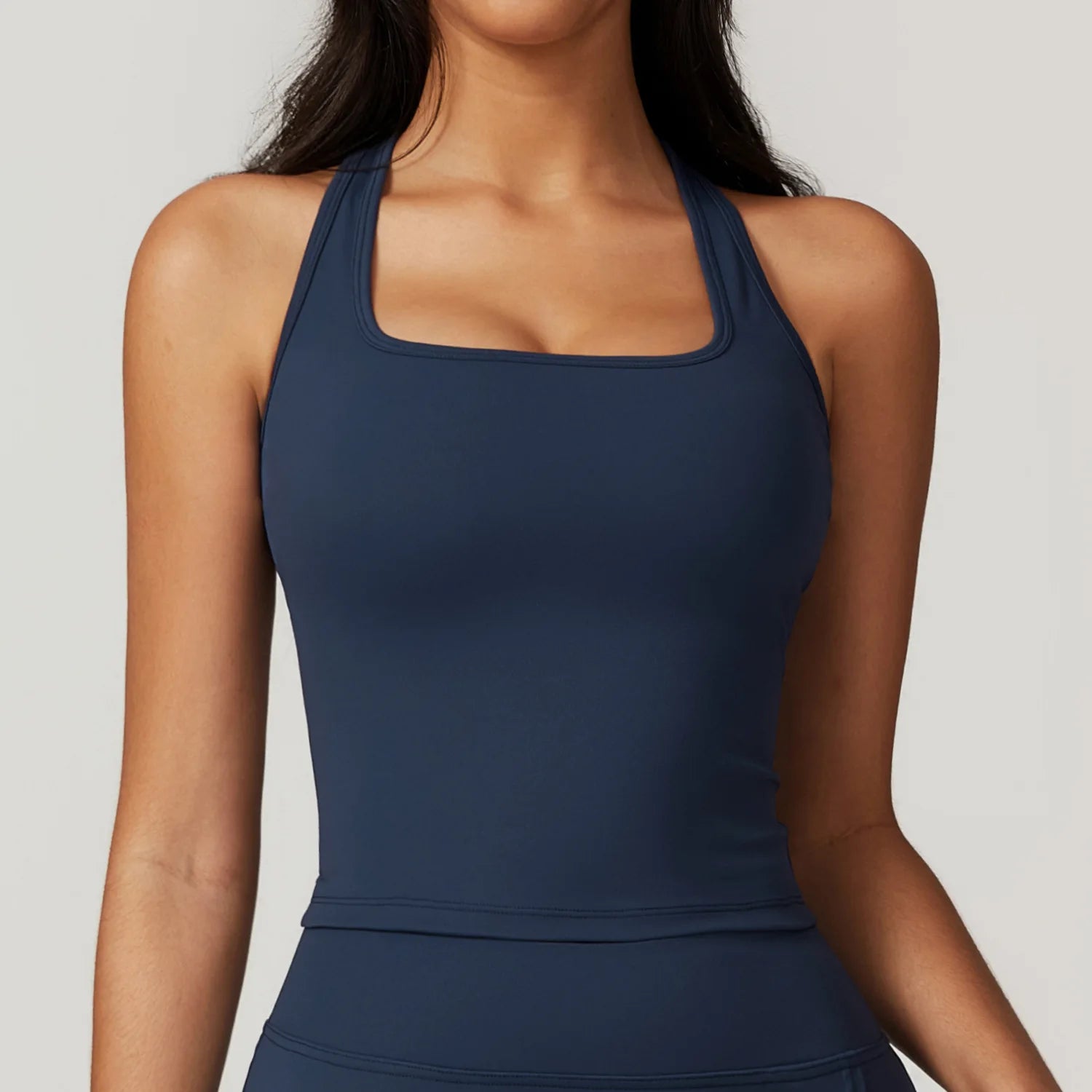 Women's Racerback Sports Bra | Square Neck Cropped Tank Top
