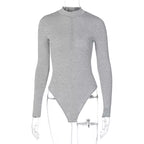Women's Mock-Neck Zip Stretch Bodysuit