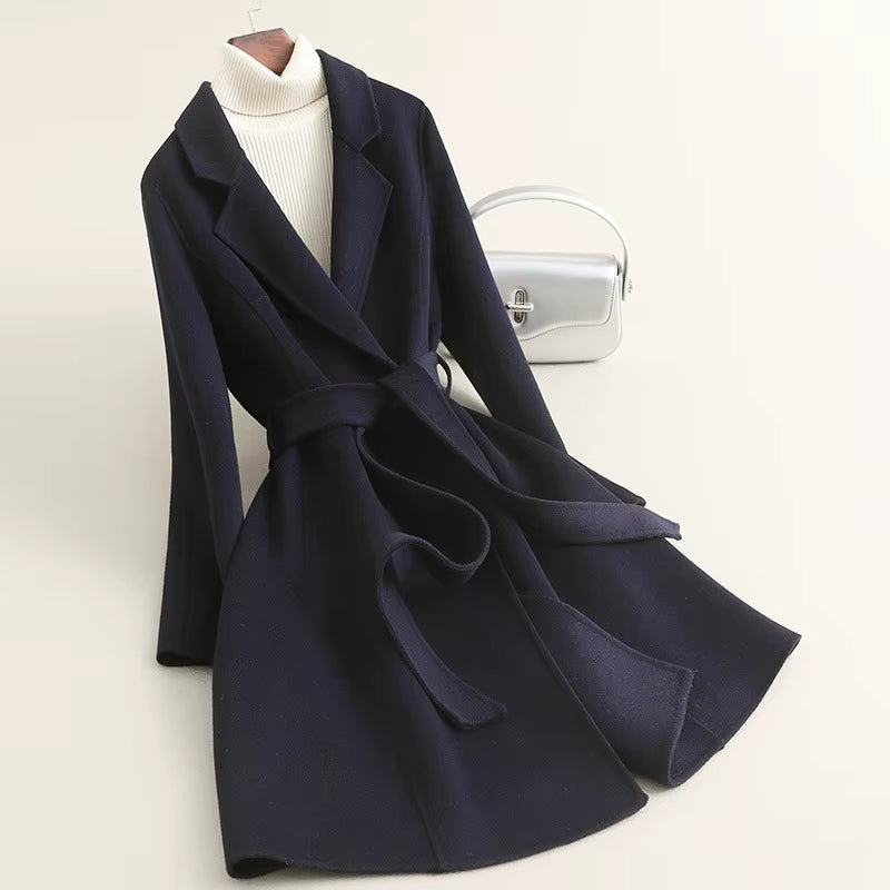 Women's Cashmere Wool Coat | Elegant Long Double-Sided Spring Coat - Windia