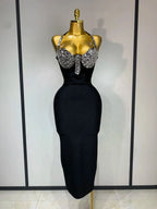 Black Embellished Bodycon Party Dress | Windia
