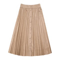 Women's Genuine Sheepskin Pleated Maxi Skirt