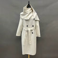 Women's Oversized Belted Scarf-Collar Coat