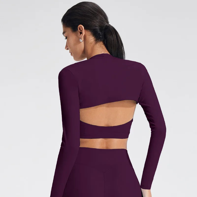 Lightweight Long Sleeve Yoga Cardigan | Four-Way Stretch Athletic Cover-Up for Women