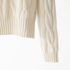 Women's Cashmere Knit Two-Piece Set | Cable Knit Sweater & Wide Leg Pants | Autumn Winter Loungewear