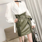 Sheepskin Leather Mini Skirt
